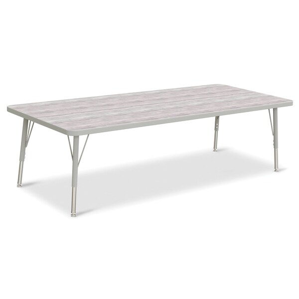 Jonti-Craft Berries Rectangle Activity Table, 30 in. x 72 in., E-height, Driftwood Gray/Gray/Gray 6413JCE450 - main